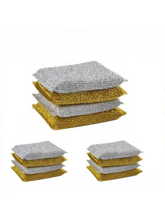 12 Pcs Scrub Sponges for Kitchen, Non-Scratch Scrub Sponges Pads, Heavy Duty Scrub Cleaner Sponges, Multi-Function Dish Washing Sponge for Cleaning Dishes and Hard Stains, 4.9x3.3x0.6 inch