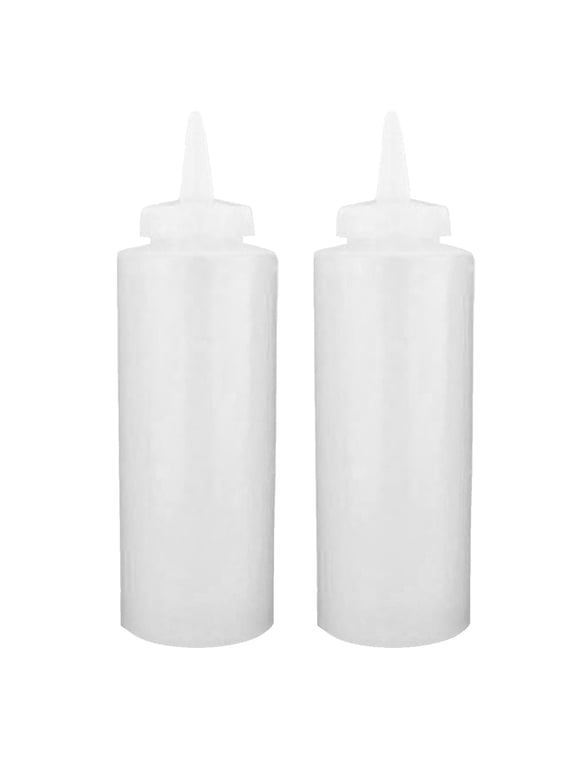 2 Pcs Condiment Squeeze Bottles, Refillable Squeeze Bottles, 24 Oz Empty Squirt Bottle for Ketchup, Mustard, Syrup, Sauces, Dressing, Oil, Arts, 2.6x9.69 inch