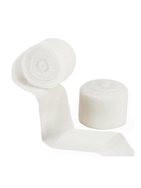 2 Rolls, Gauze Roll, 10 Yards Length, 1.57 Inch Wide, Bandage Roll for Crafts Wrapping and Decorations,2pcs,White