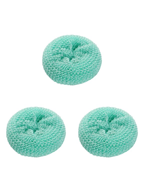 3 Pcs Dish Scrubbers, Durable Nylon Scouring Pad, Non-Scratch Mesh Pot Scourers, Round Surface Cleaning Pads, Multi-Use Kitchen Scrubbers for Kitchen, 3.14 inch