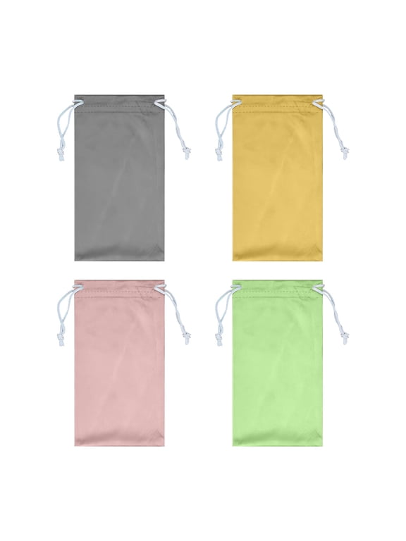 4 Pcs Soft Eyeglass Pouch, Microfiber Sunglasses Pouch, Reusable Eyeglass Pouch with Drawstring, Cell Phone Storage Pouch for Men and Women, 7.1x3.5 inch,7.1x3.5 inch,Multicolor