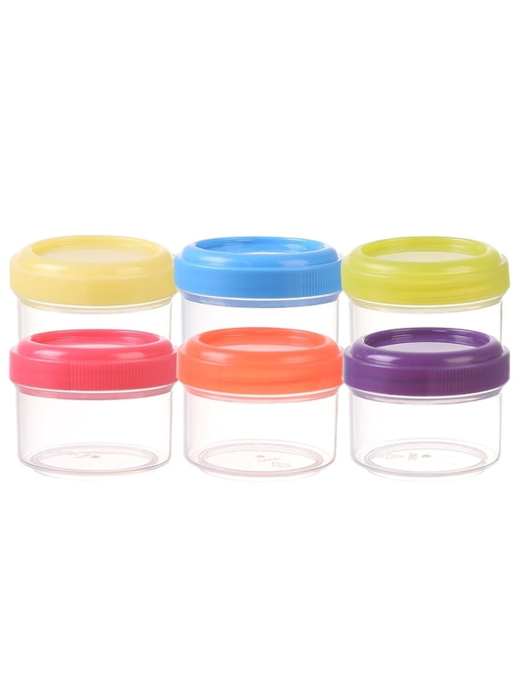 6 Pcs Colorful Condiment Cups with Lids, Leakproof Mini Sauce Containers, Reusable Kitchen Storage Container, Portable Dressing Cups for Meal Prep and Outdoor Use, 1.6x1.4x1.8 inch