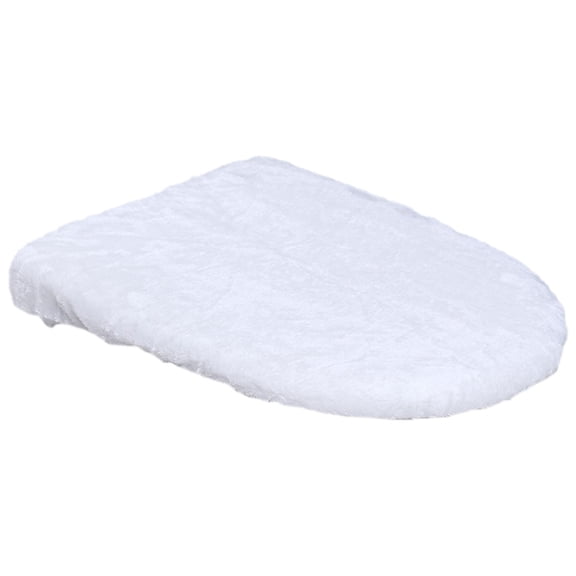 Zemara Bathroom Toilet Lid Cover, Microfiber Machine Washable Toilet Seat Covers, 18x19 inch, Fits Most Round, Elongated Lids, Accessories Decor,50cm,White