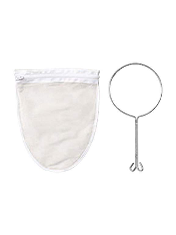Ultra Fine Mesh Strainer Bags with Stainless Steel Handle, 1 Pc Reusable Nut Milk Bags, Multipurpose Cloth Tea Filter Sock for Straining NutMilk Coffee Milk Juices Oil,9.84x8.27 inch