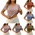 thumbnail image 1 of Zemara Womens T Shirts, Women's T-Shirt Category Top with Built-In Bra Camisole Seamless Comfort Stretch Short Sleeve Everyday Wear for Versatile Spring SummerAutumn Comfort Khaki XXXL, 1 of 4