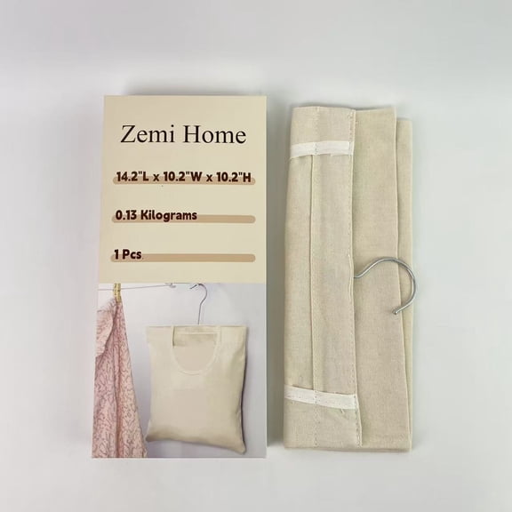 ZemiHome Clothes pin storage bags,1 Pcs Canvas Clothespin Bag with Hanging Hook for Clothesline Outdoor 15 x 11 Inch Summer Laundry Clothes Pin Hanging Bag Pin Storage Organizer,Beige