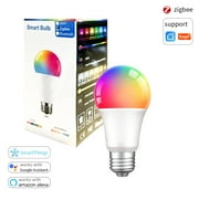 Zemismart Smart Light Bulb, Zigbee RGBCW Dimmable LED Bulb, Work with Google & Alexa, E27 9W LED Color Changing Light Bulb, Compatible with Tuya/Smartthings, 1-Pack
