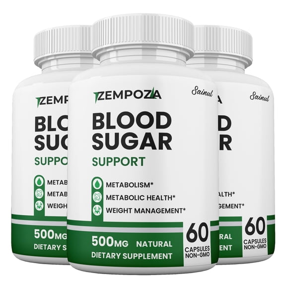 Zempoza Blood Sugar Control Capsules, Official Formula, Maximum Strength Supplement 3 Month Supply (3 Pack)