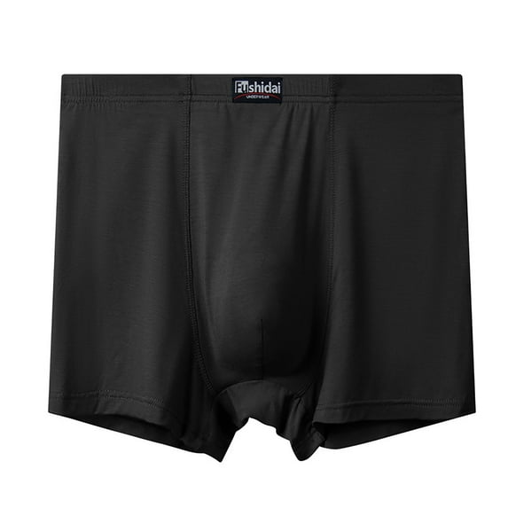Zemub Men's Plus-Size Seamless Breathable Boxers(Black,13XL)