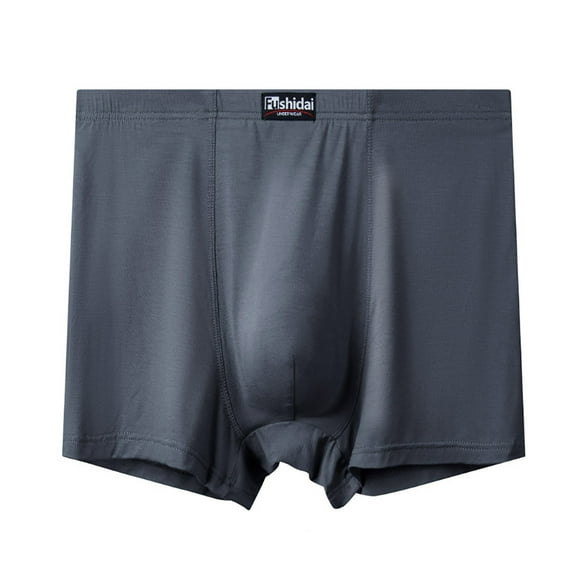 Zemub Men's Plus-Size Seamless Breathable Boxers(Dark Gray,3XL)