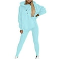 thumbnail image 1 of Zemub Women Sweat Suit Hoodie And Leggings Casual And Comfortable Sweatshirt 2 Piece Suit(Light Blue,M), 1 of 6