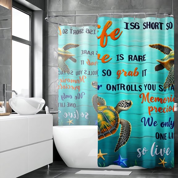 Zen Balancing Stones Bamboo Inscribed Quote Shower Curtain God Says You Are Spa Relaxation Waterproof Fabric Bath Curtain