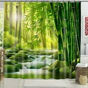 Zen Bamboo Bliss Shower Curtain Tranquil Nature Scene for Bathroom Decor