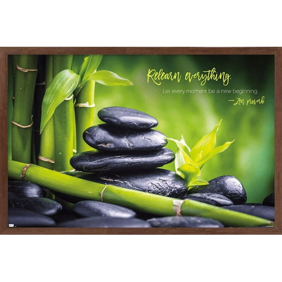 Zen - Bamboo Wall Poster, 14.725" x 22.375", Framed