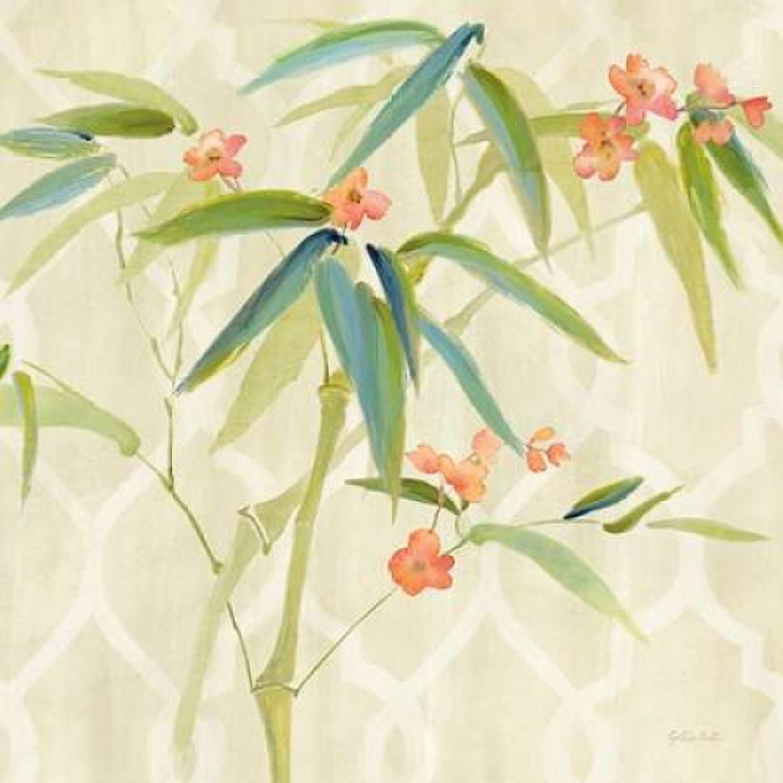 Zen Bamboo wblossoms I Canvas Art - Cynthia Coulter (24 x 24)