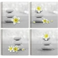 thumbnail image 1 of Zen Bathroom Canvas Prints Wall Art Gray Stone Pictures with Yellow Flowers Still Life Painting Framed 4 Pieces Modern Artwork for Bedroom 12"x12", 1 of 6