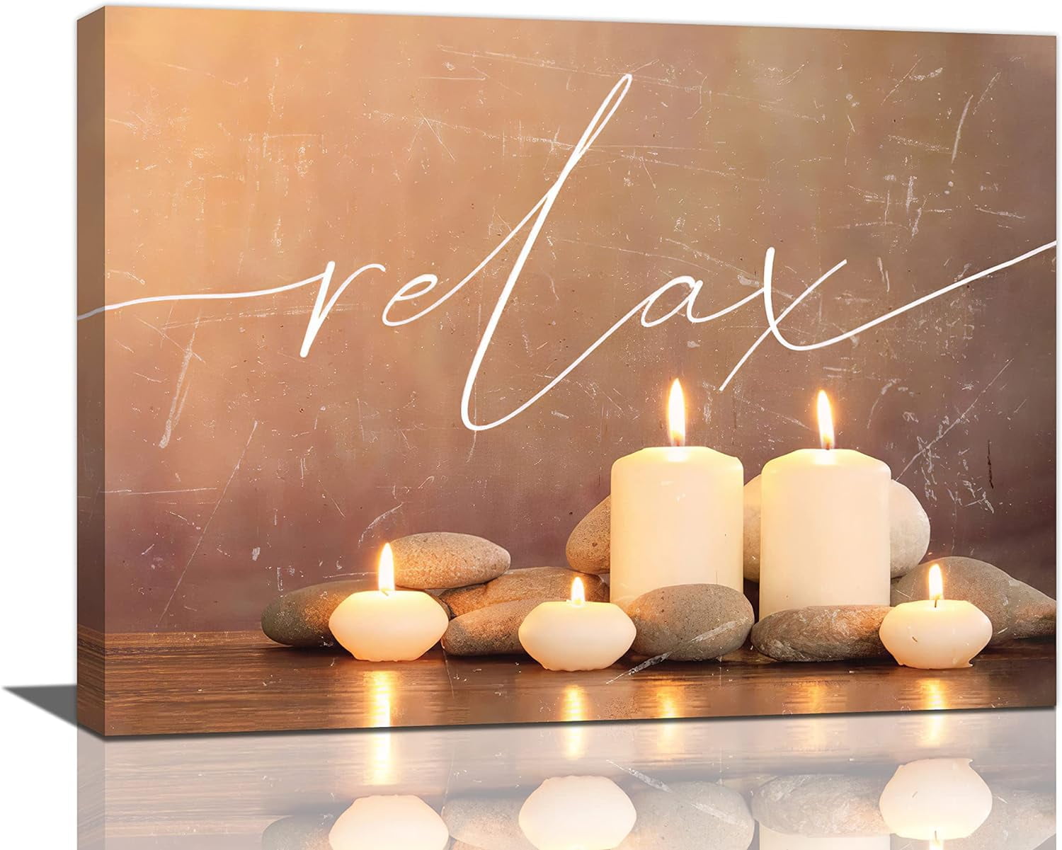 Zen Bathroom Canvas Wall Art Spiritual Pictures Wall Decor Candles and ...