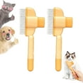 thumbnail image 1 of Zen Brush for Cats, Zenbrush Cat Comb, Self Cleaning Pet Comb Grooming Brush, Catdogcomb Pet Grooming for Massaging and Cleaning Shedding Hair (2Yellow), 1 of 7