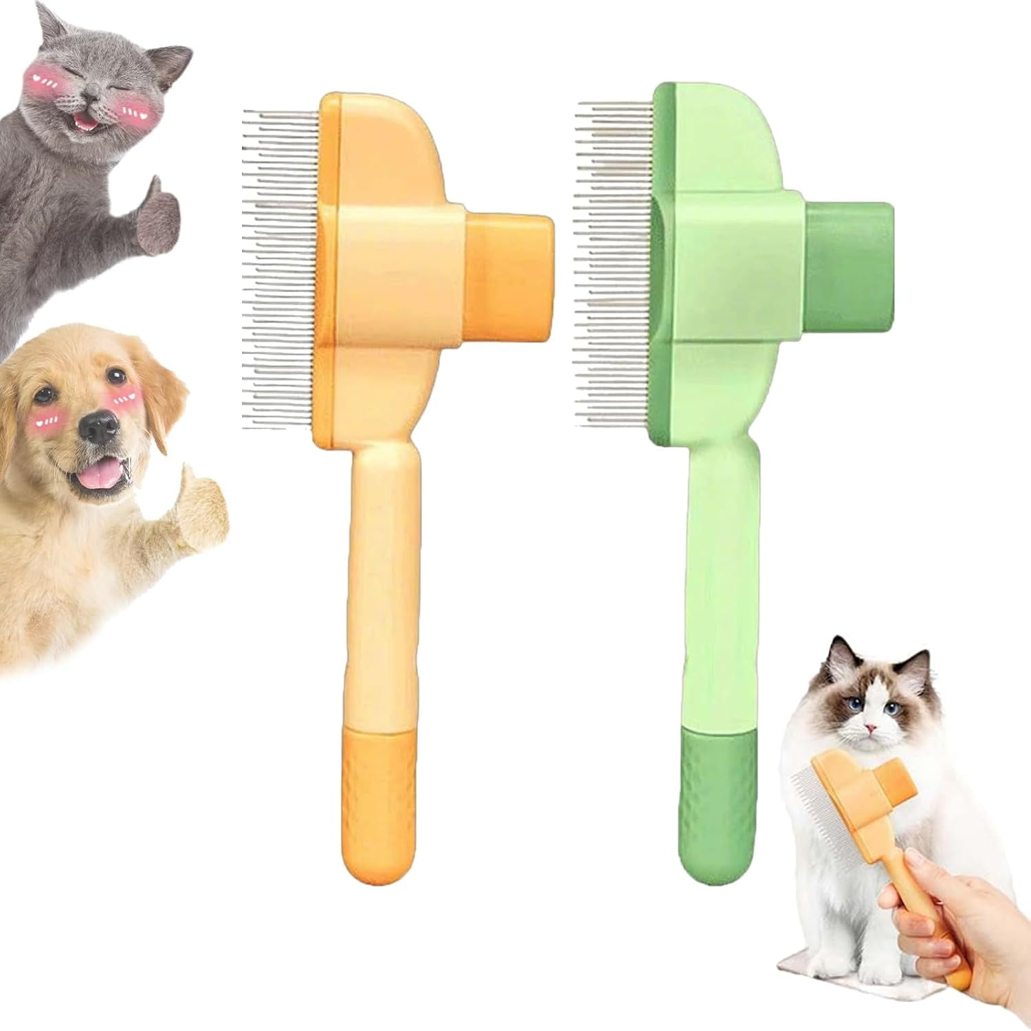 Zen Brush for Cats, Self Cleaning Pet Comb Grooming Brush, Catdogcomb ...