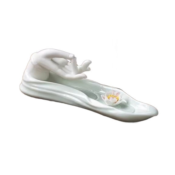 Zen Buddha Hand Shape Ceramic Wire Incense Burner Home Indoor Incense Holder Desktop Decoration Ornaments