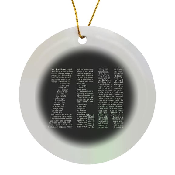 3drose, Zen Buddhism Definition Word Art, Circle Porcelain Ornament