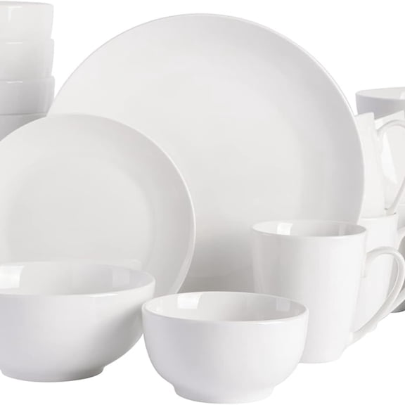 Zen Buffet Porcelain Dinnerware Set, Service for 6 (30pcs), White (Coupe)