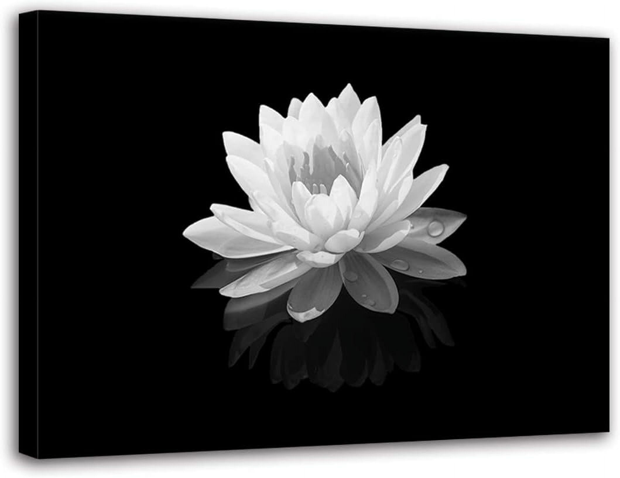 Zen Canvas Wall Art Lotus Flower Canvas Painting Black and White Floral ...