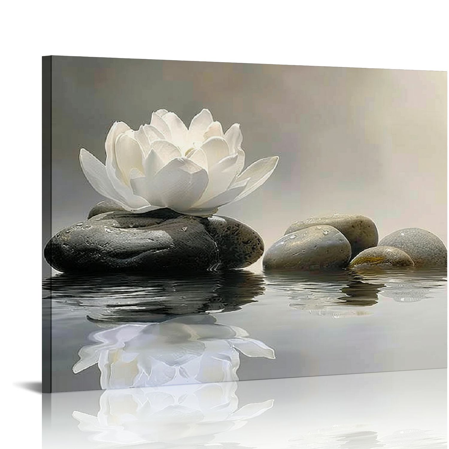 Zen Canvas Wall Art Lotus Flowers and Stones Spa Pictures Wall Decor ...