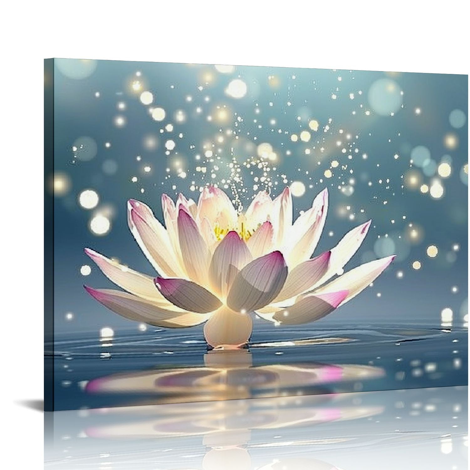 Zen Canvas Wall Art Pink Lotus Flower Bloom in Water Picture Prints for ...