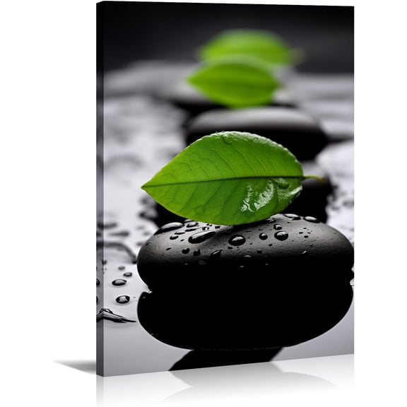 Zen Canvas Wall Art Spa Stones Picture Wall Decor Framed Meditation & Calm Painting Minimalist Prints Spiritual Room Living Room Bathroom Ready to Hang
