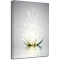 thumbnail image 1 of Zen Canvas Wall Art White Lotus Flower Bloom in Water Picture Prints Wall Decor Framed Grey Painting for Yoga Spa Meditation Spiritual Room Decor (12x18in (30x45cm), Zen Artwork-3), 1 of 6