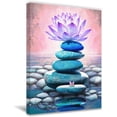 thumbnail image 1 of Zen Canvas Wall Decor Spa Stone Wall Art Lotus Blossom Picture Prints Purple Flower Painting Yoga Meditation Room Decor Frame (12.00"&nbsp;x&nbsp;18.00", Zen 2), 1 of 6