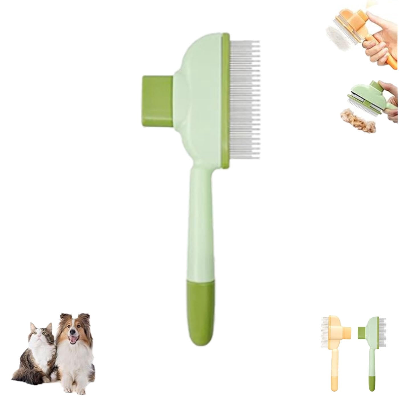 Zen Cat Brush, Zenbrush Cat Comb with Release Button, Self-Cleaning ...