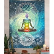 Zen Chakra Decor Vertical Tapestry, Seven Chakra Spiritual Yoga Poster Tapestry Wall Hanging for Bedroom, Hippie Lotus Meditation Tapestries Beach Blanket College Dorm Home 40X60 inches