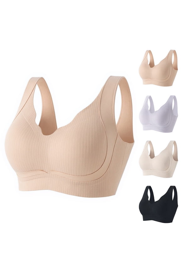 Zen Chic Bras for Seniors - Seamless Wireless Push Up Bra, Full Coverage Ice Silk Posture Correcting Anti Sagging Mesh Bralettes for Senior Women Black 38