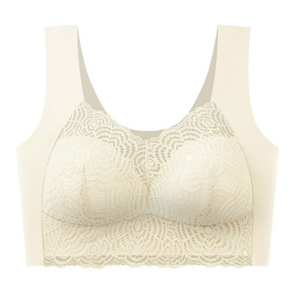Zen Chic Bras for Older Women Posture Correcting Wireless Seamless Senior Bra Plus Size Mesh Full Coverage Bralette Complexion 34