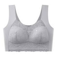 thumbnail image 1 of Zen Chic Bras for Older Women Posture Correcting Wireless Seamless Senior Bra Plus Size Mesh Full Coverage Bralette Gray 48, 1 of 5