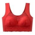 thumbnail image 1 of Zen Chic Bras for Older Women Posture Correcting Wireless Seamless Senior Bra Plus Size Mesh Full Coverage Bralette Red 34, 1 of 6