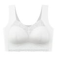 thumbnail image 1 of Zen Chic Bras for Older Women Posture Correcting Wireless Seamless Senior Bra Plus Size Mesh Full Coverage Bralette White 34, 1 of 6