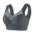 thumbnail image 1 of Zen Chic Bras for Older Women Seamless Wireless Posture Correcting Push Up Anti Sagging Full Coverage Ice Silk Bra Gray 46, 1 of 6