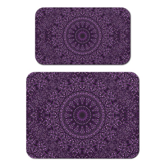 Zen Coffee Maker Mat Set of 2 - Emotional Healing Psychedelic Style, Strong Water Absorption & Non-Slip Base for Coffee Machines, Office or Kitchen Use