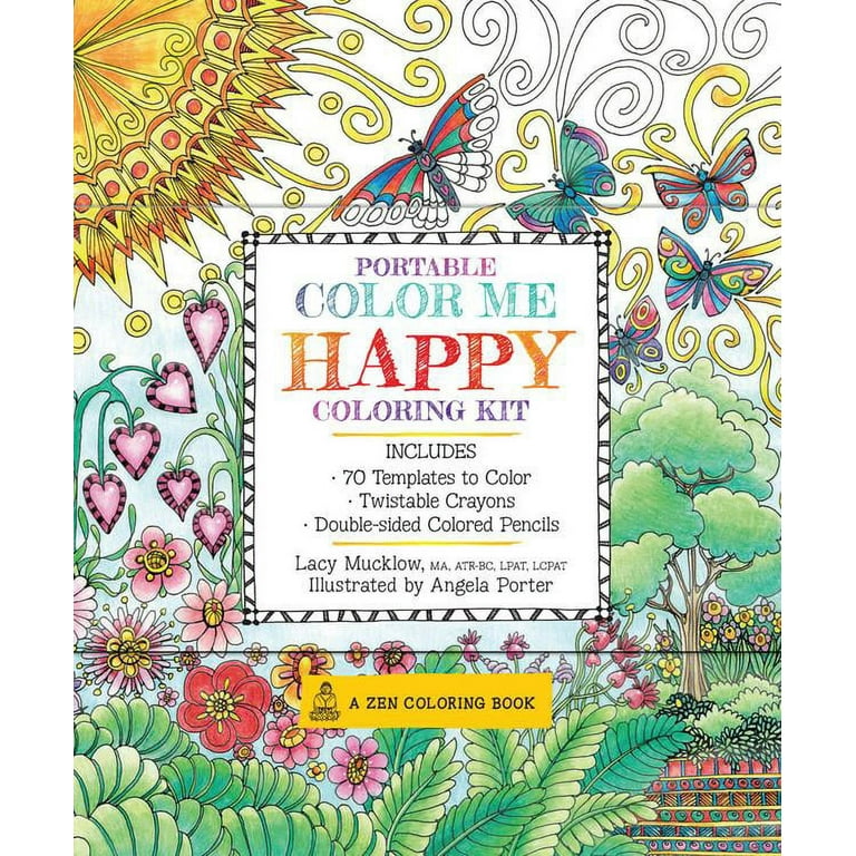 Zen Coloring Book: Portable Color Me Happy Coloring Kit: Includes