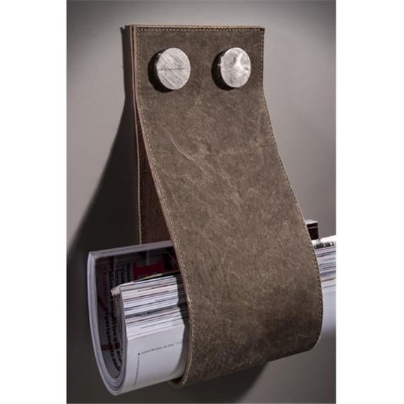 Zen Design ZP1255.102 5.75 x 12.62 in. Garage Leather Magazine Holder, Brown