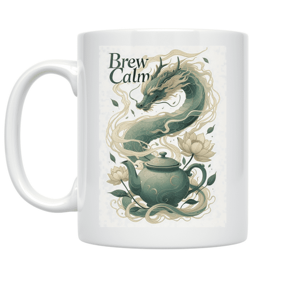 Zen Dragon Tea Design - Tea Lover - 11 oz Ceramic Coffee Mug