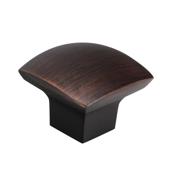 Zen Dynasty Style, Brushed Oil-Rubbed Bronze Cabinet Hardware Knob, 1-7/32" (31mm) Inch Overall Length