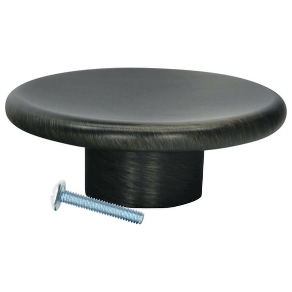 Zen Flat Circle Antique Nickel Cabinet Hardware Knob, 2-1/4 Inch Diameter