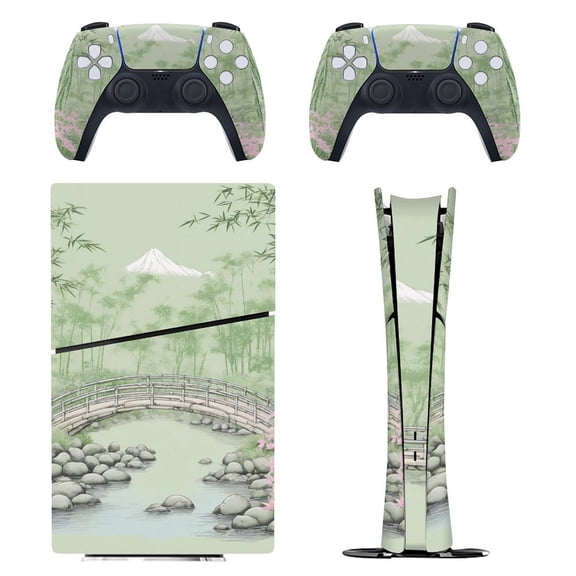 Zen Forest Path Console Skin Bundle for PS5 Pro Slim Disc & Digital / PS4 – Full Wrap + Dual Controller Flair