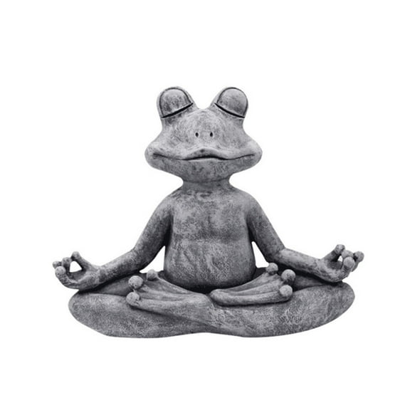 Zen Frog Garden Statue Peaceful Meditating Frog Sculpture for Outdoor Decor, Patio, Lawn, and Yard Art, Weather-Resistant Resin