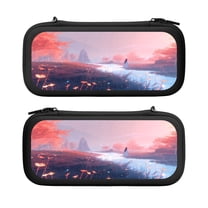 Zen Game Capture, Carrying Case For Nintendo Switch & OLED Version, Eva Lightweight Shockproof Protective Pouch Case for Game Console & Accessories with 10 Game Card Slot & Wristband, Black