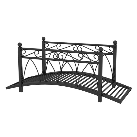 Zen Garden Bridge 3.3' Metal Arch - Pond, Stream & Backyard Dcor